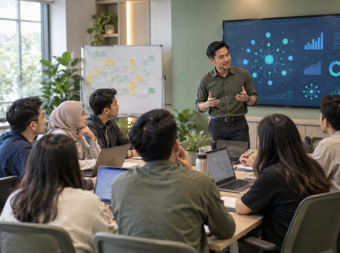 Participants in an MTH hands-on AI workshop